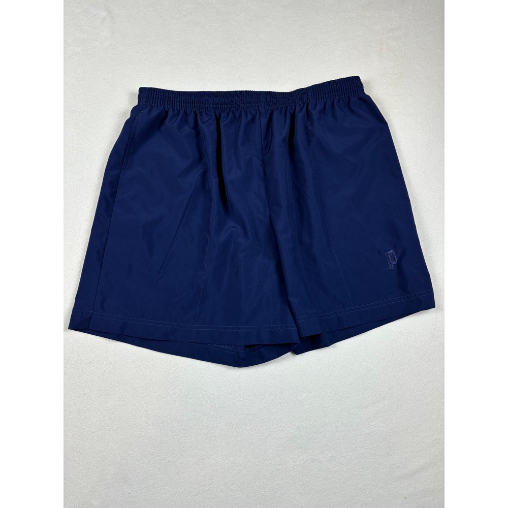 Prince Mens Navy Blue Athletic Tennis Shorts XL Elastic Waist Drawstring Logo